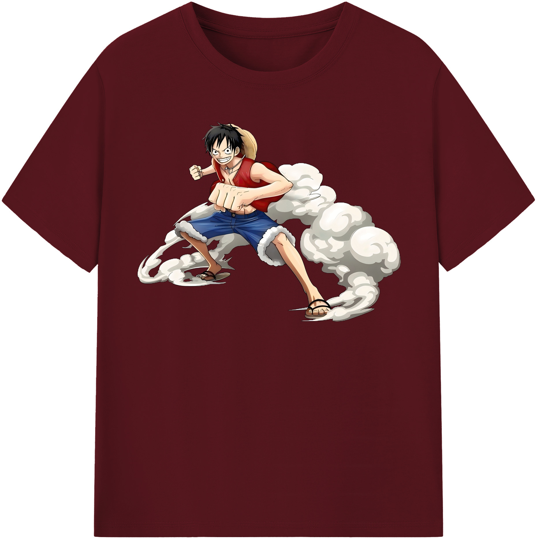 ワンピース モンキー・D・ルフィ ONE PIECE Monkey D. Luffy 綿100％半袖Tシャツ（フロントプリント）